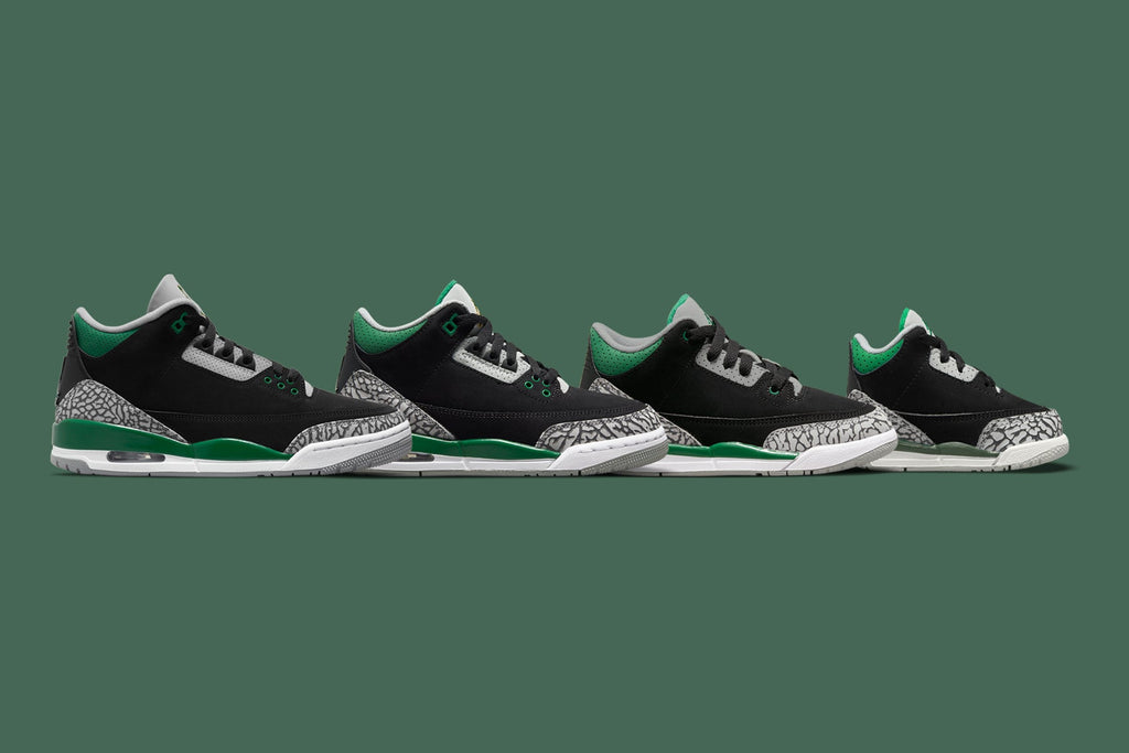 Air Jordan 3 Retro (GS) "Pine Green" - Black/Pine Green/Silver
