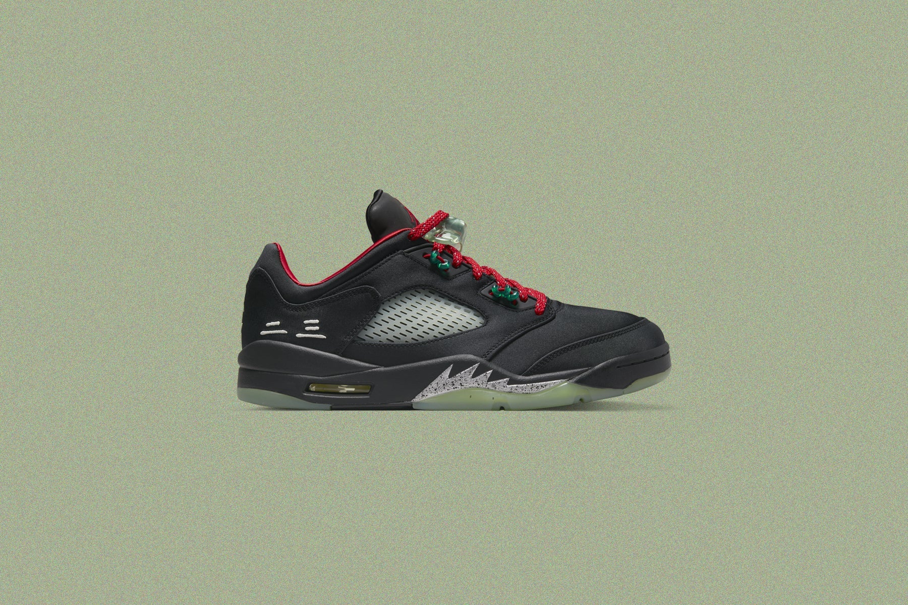 Air Jordan 5 Retro Low SP x CLOT - Black/Classic Jade/Fire Red