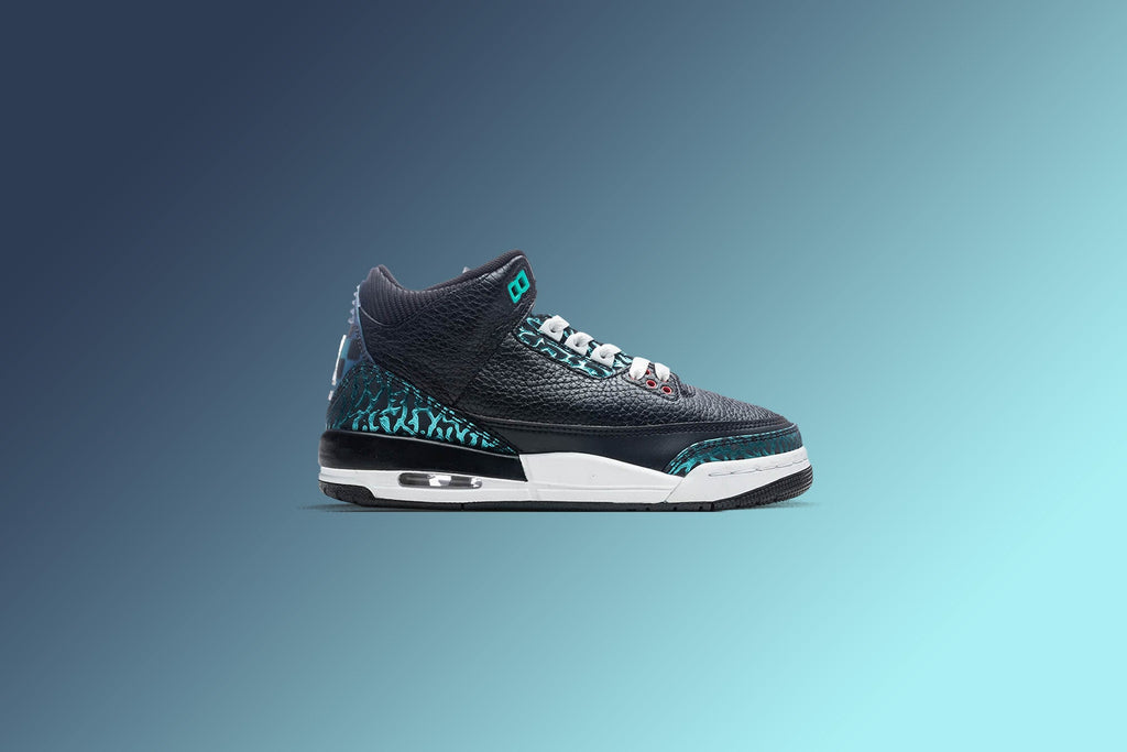 Air Jordan 3 Retro (GS) 'Moto' - Black/Siren Red/Hyper Jade