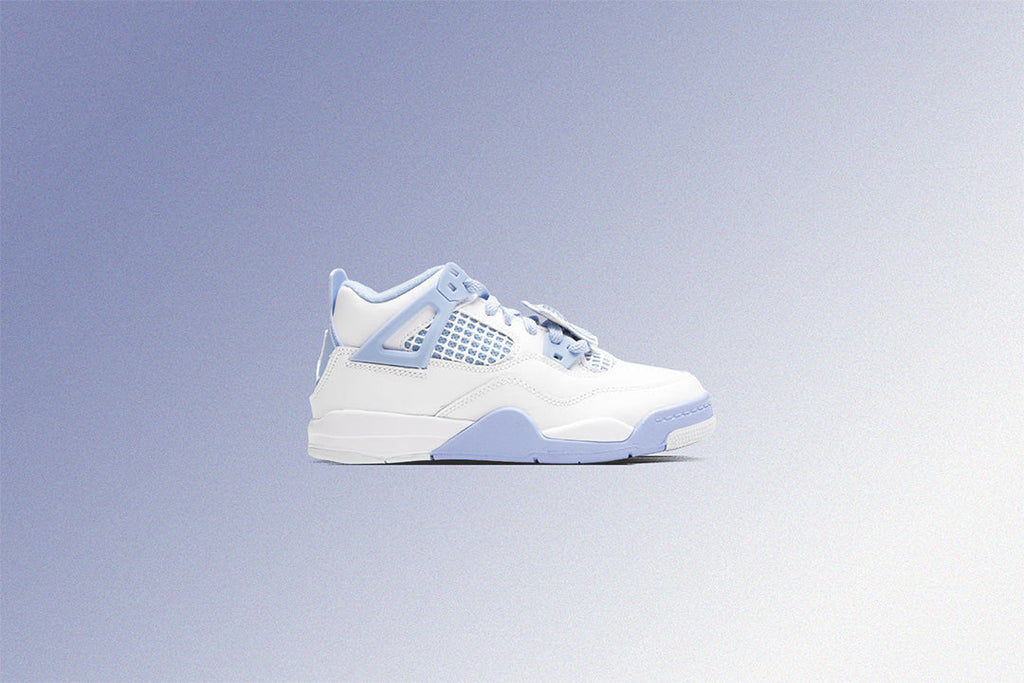 Air Jordan 4 Retro  'Aluminum' (PS) - White/Aluminum/Blue Tint/Oil Green